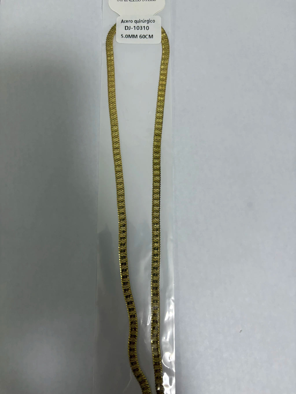 10310 5.0mm 60cm collar de acero dorado