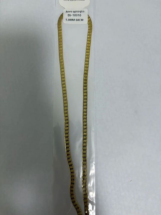 10310 5.0mm 60cm collar de acero dorado