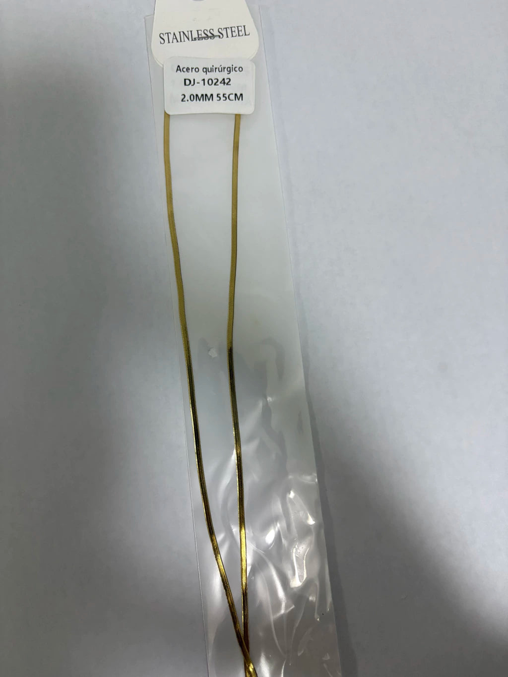 10242 2.0mm 55cm collar de acero dorado