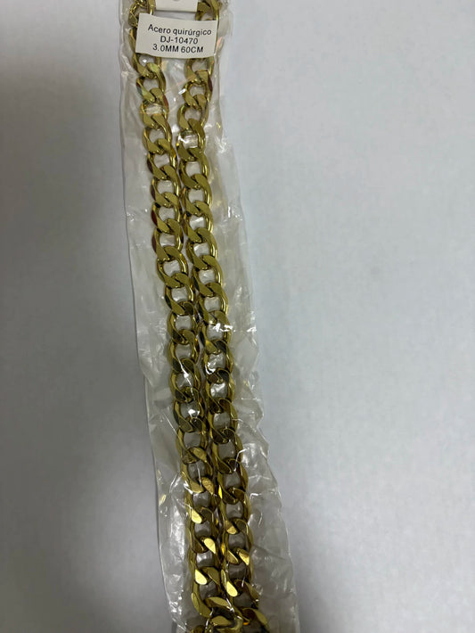 10470 3.0mm 60cm collar de acero dorado
