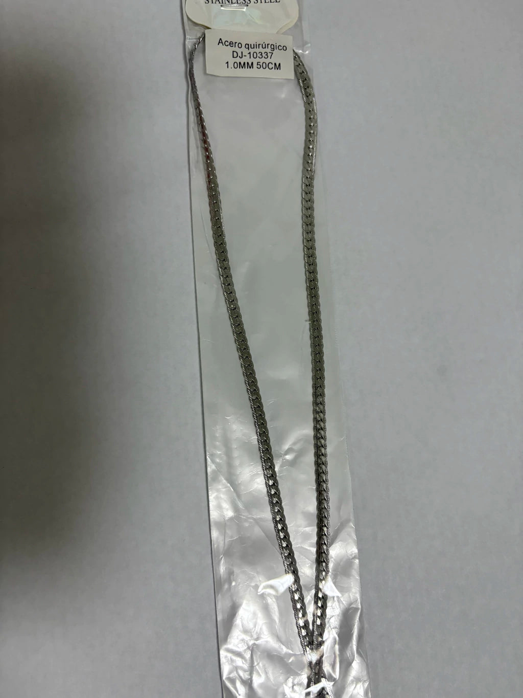 10337 1.0mm 50cm collar de acero plateado