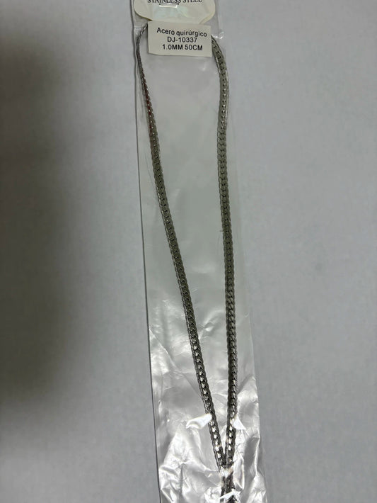 10337 1.0mm 50cm collar de acero plateado