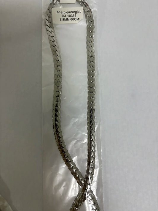 10363 1.8mm 60cm collar de acero plateado
