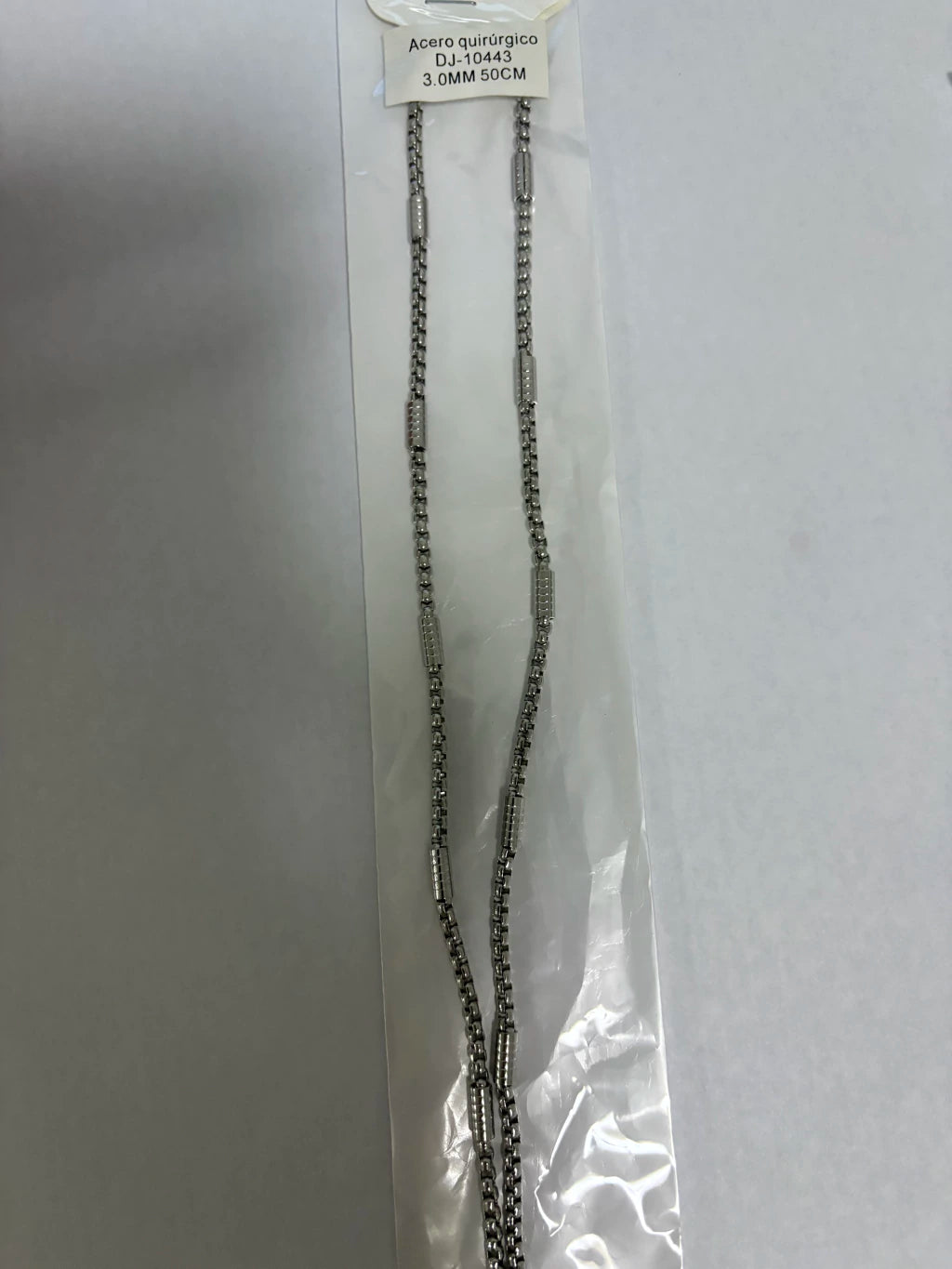 10443 3.0mm 50cm collar de acero plateado