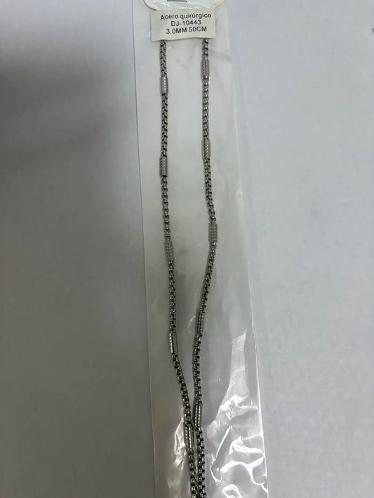 10443 3.0mm 50cm collar de acero plateado
