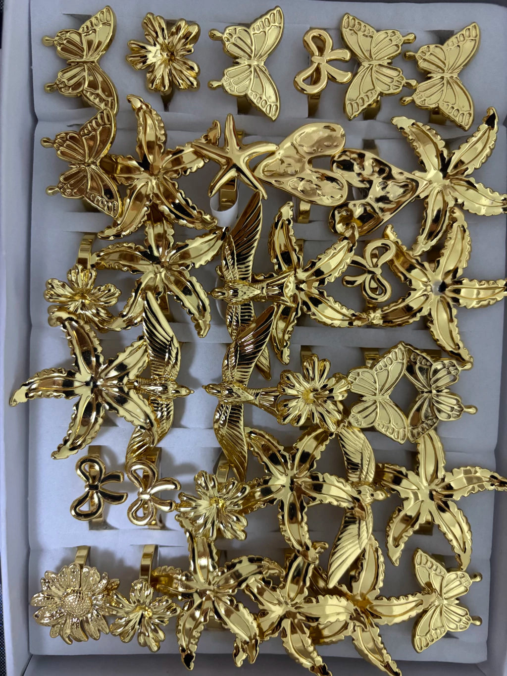 30179-181 anillos de acero dorado