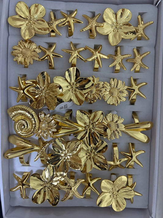 30182 anillos de acero dorado