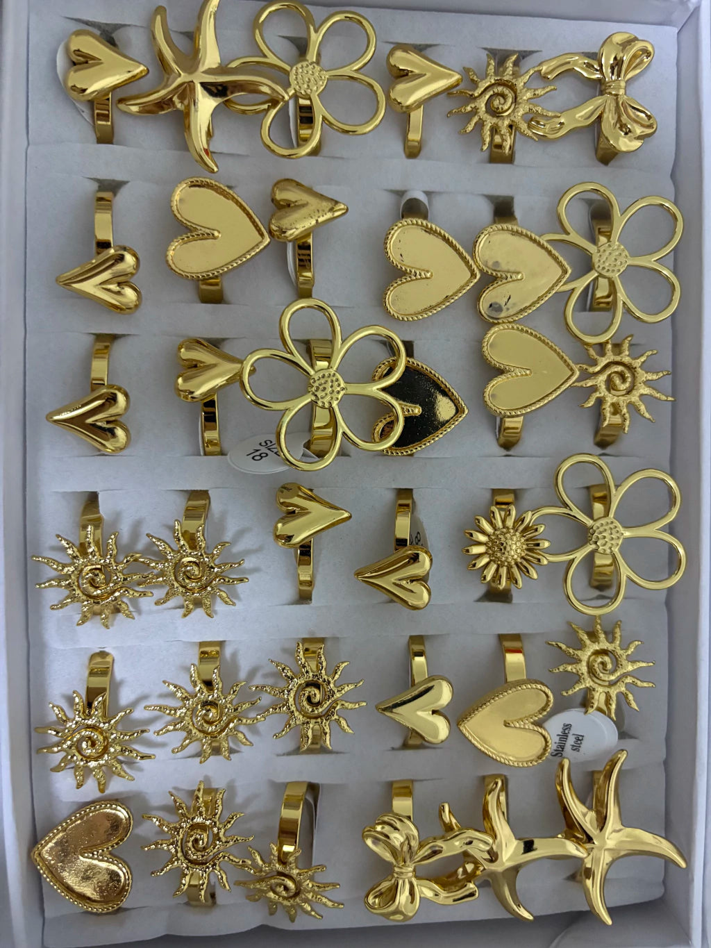 30179-180 anillos de acero dorado