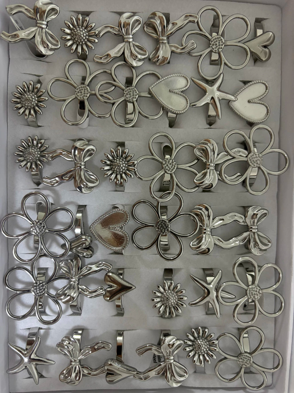 30179-180 anillos de acero plateado