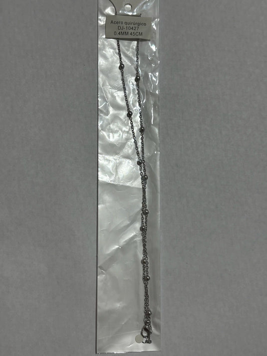 10427 0,4mm 45cm collar de acero plateado