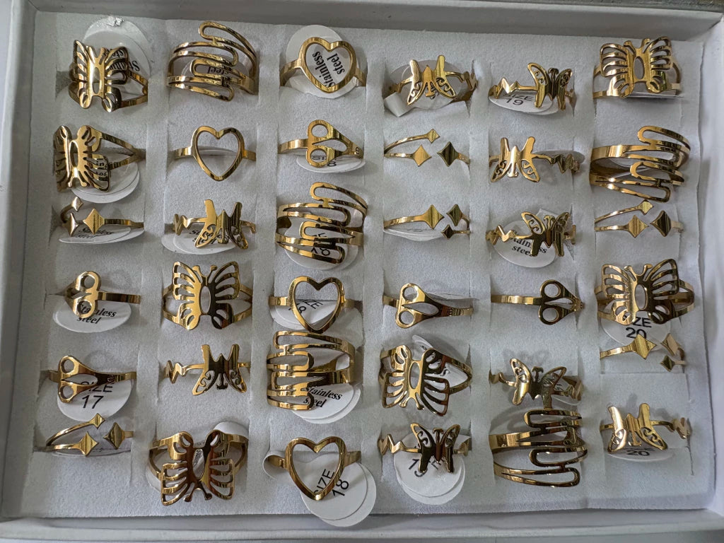 692-B Anillos acero dorado