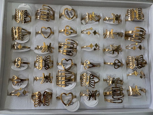 692-B Anillos acero dorado