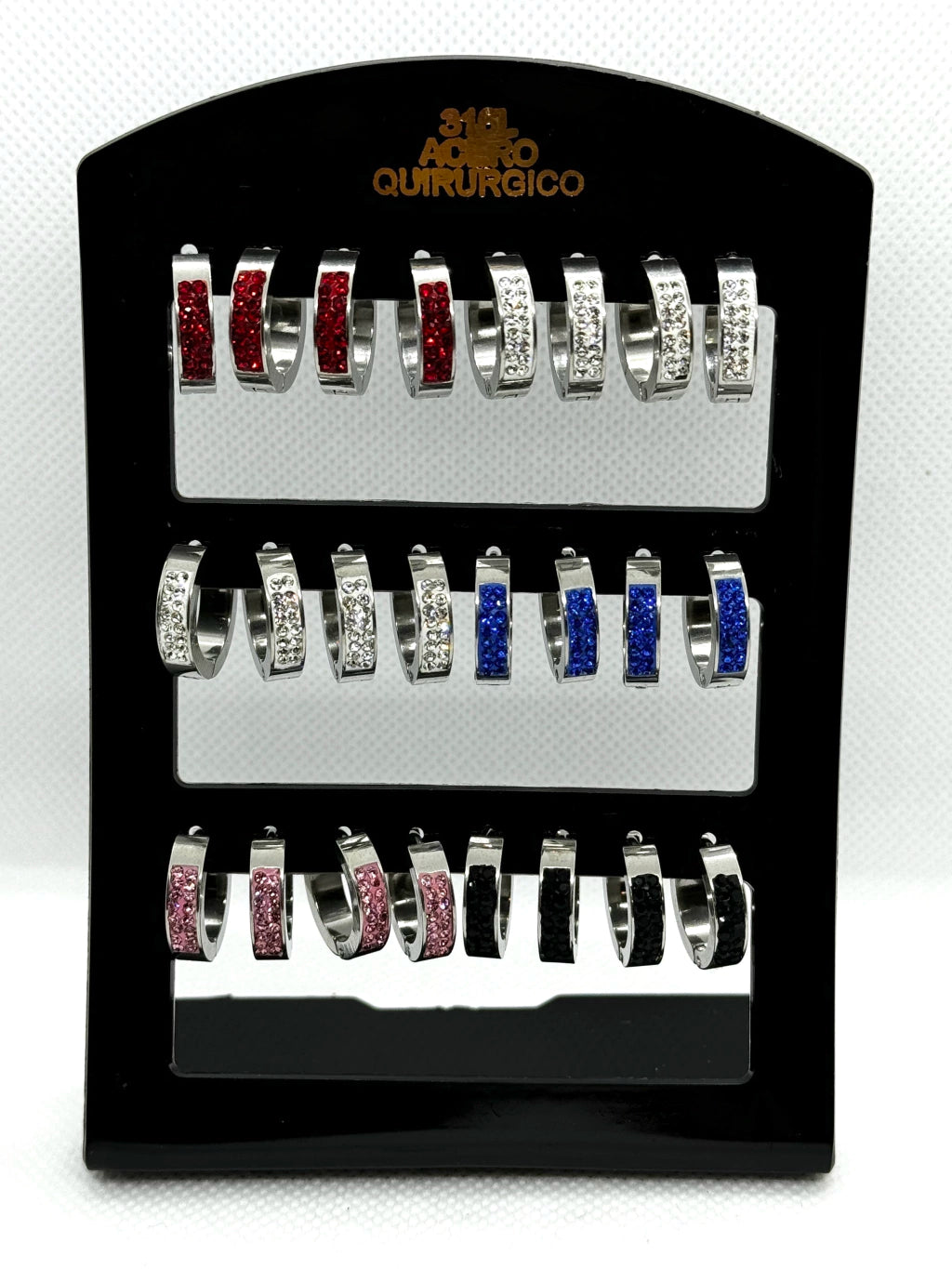 -52 Aro cubana con strass acero X12