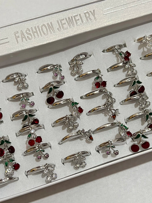 300011A anillos en plateado de cereza