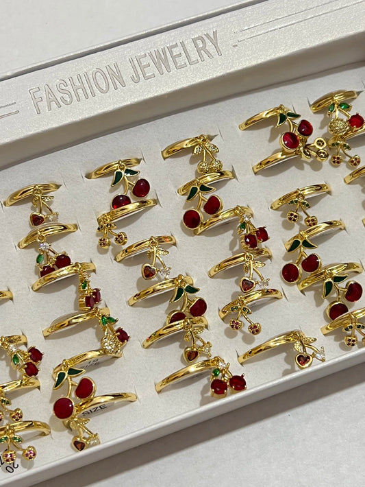 300011B anillos en dorado de cereza