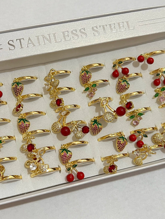 300013B anillos en dorado de cereza