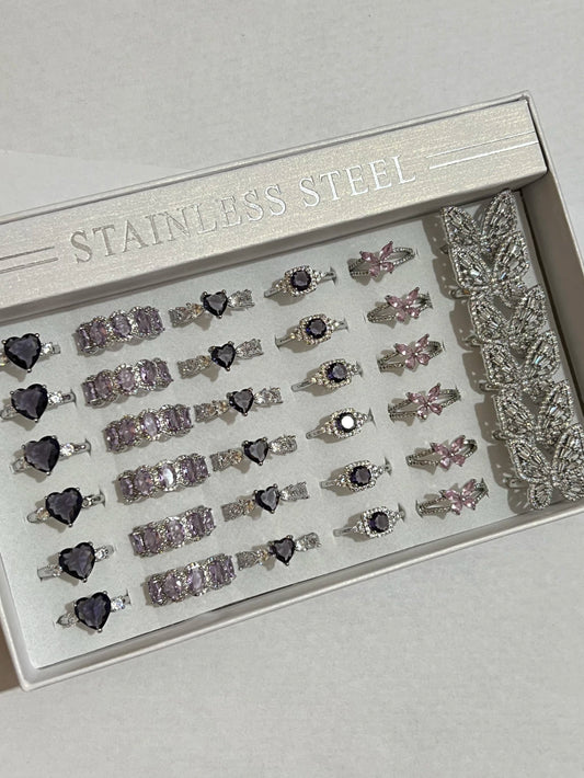 30006A anillos en plateado