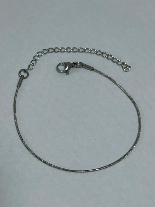 10405 0.9mm 17+5cm Pulsera de acero plateado