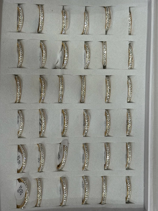 30160-1 Anillos de acero dorado con strass