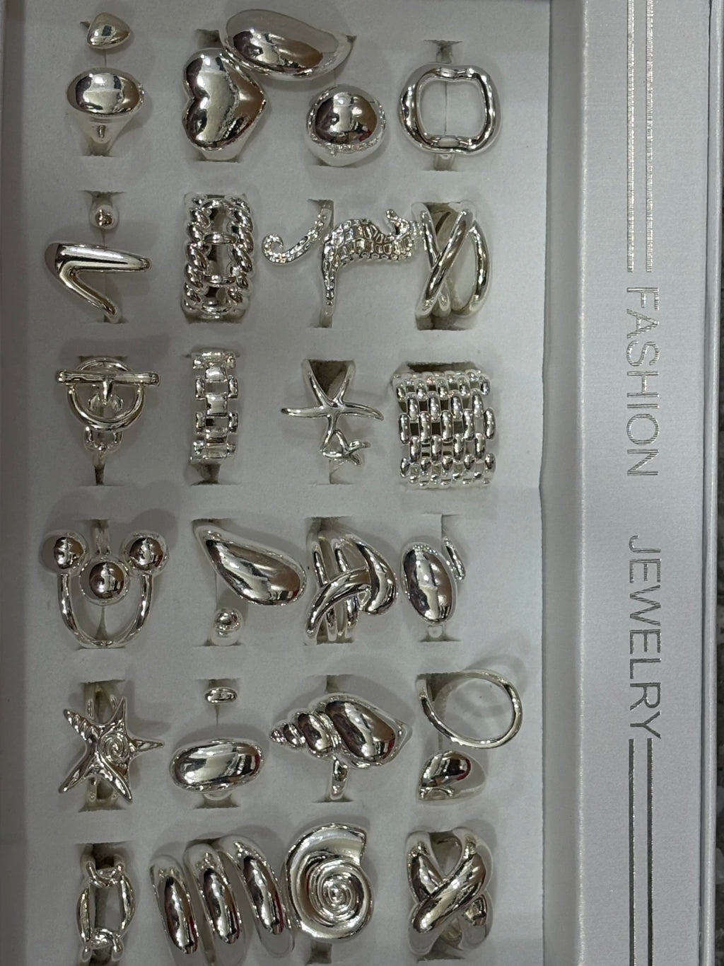 #30206 Anillos de acero blanco ajustable