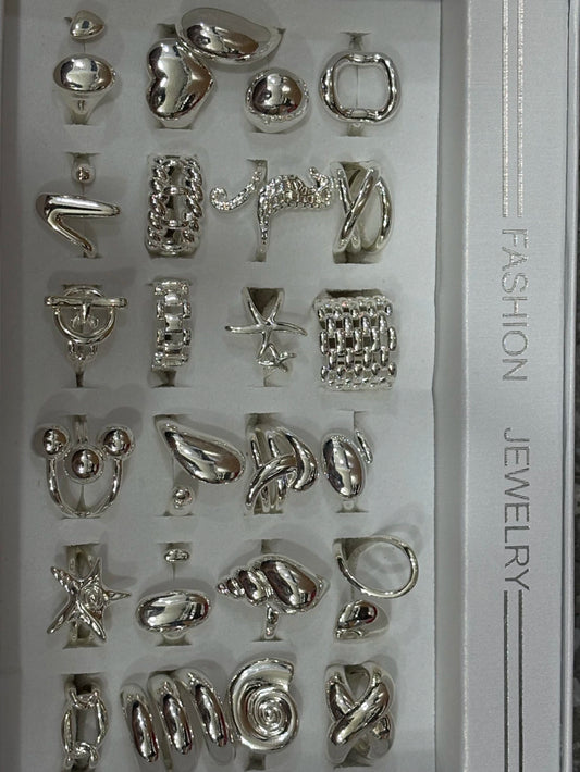 #30206 Anillos de acero blanco ajustable