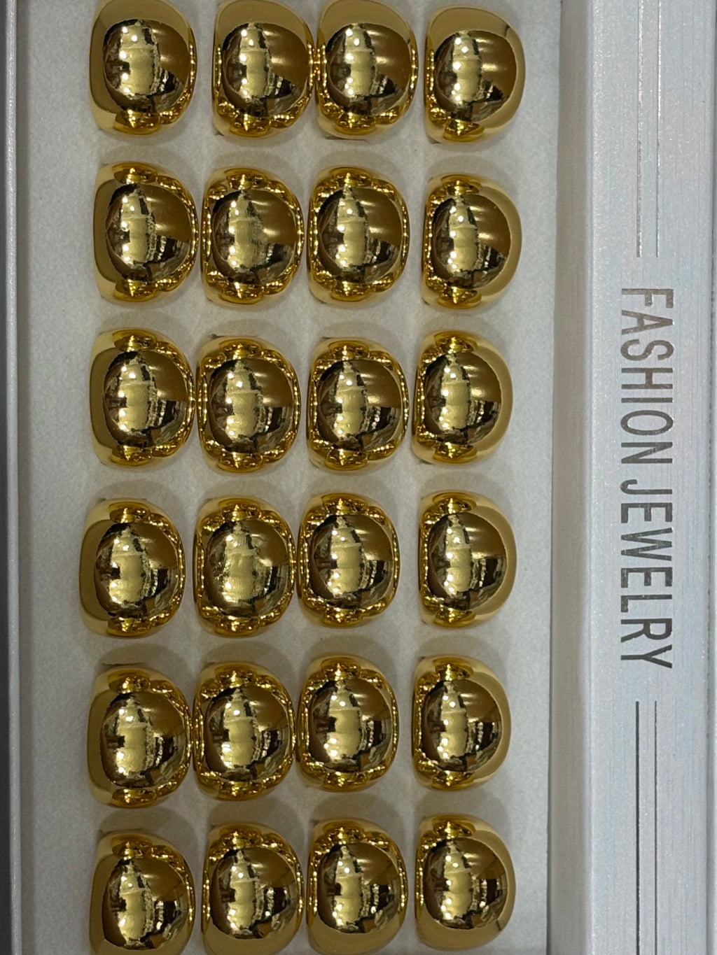 81294 Anillos de acero dorado lizo