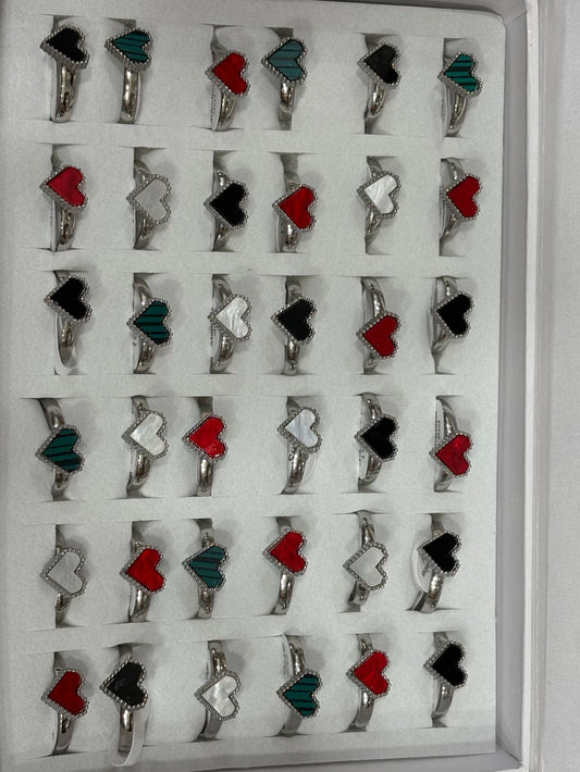 30152-2 Anillos de acero plateado