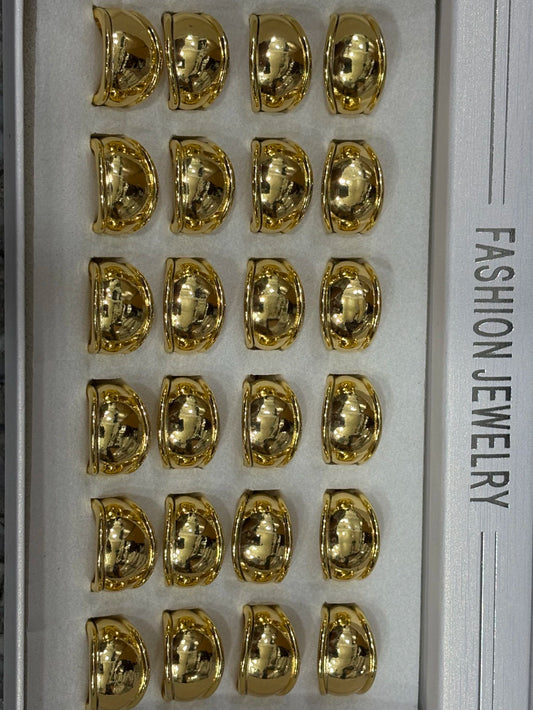 81291 Anillos de acero dorado lizo