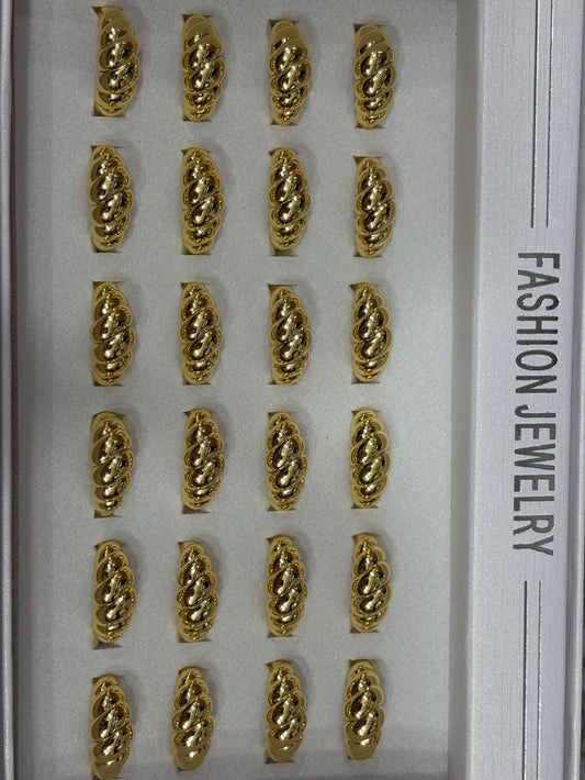 81290 Anillos de acero dorado lizo