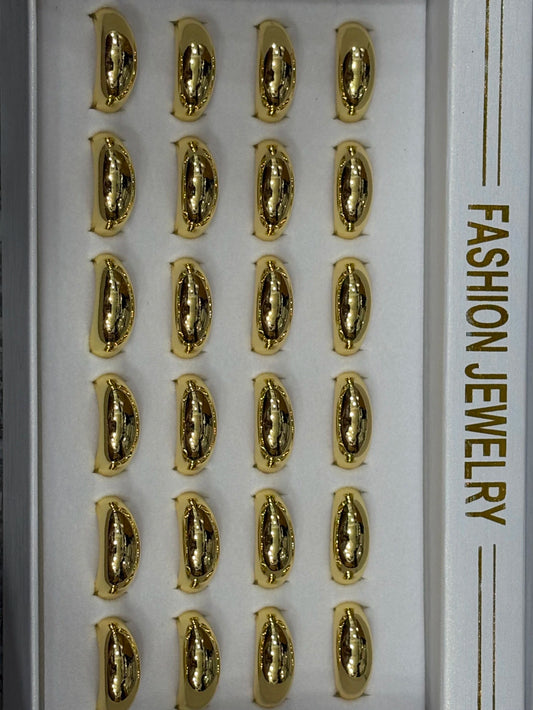 81300 Anillos de acero dorado lizo