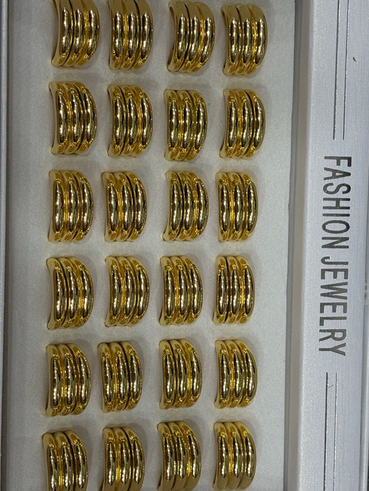 81287 Anillos de acero dorado lizo