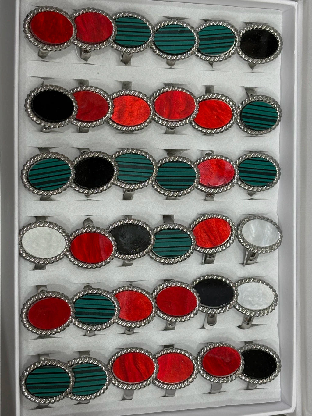 30154-2 Anillos de acero plateado