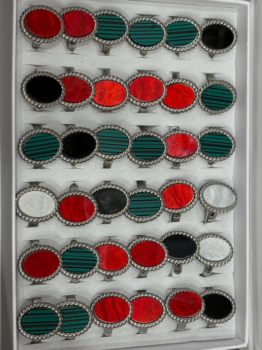 30154-2 Anillos de acero plateado