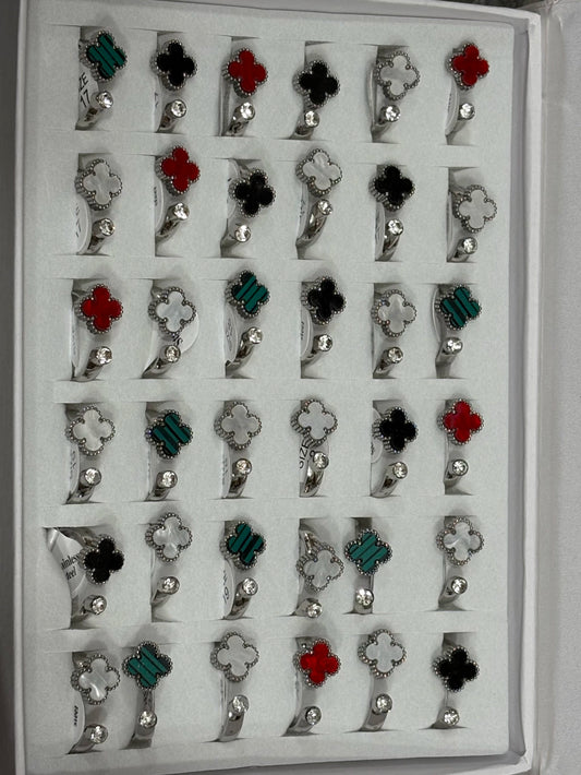 30158-2 Anillos de acero plateado
