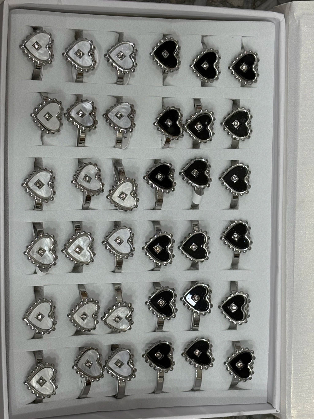 30155-2 Anillos de acero plateado