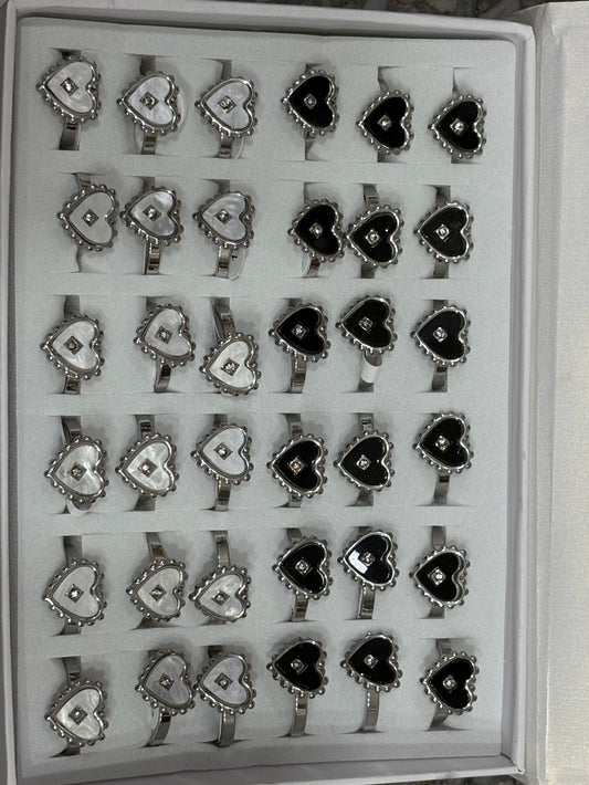 30155-2 Anillos de acero plateado