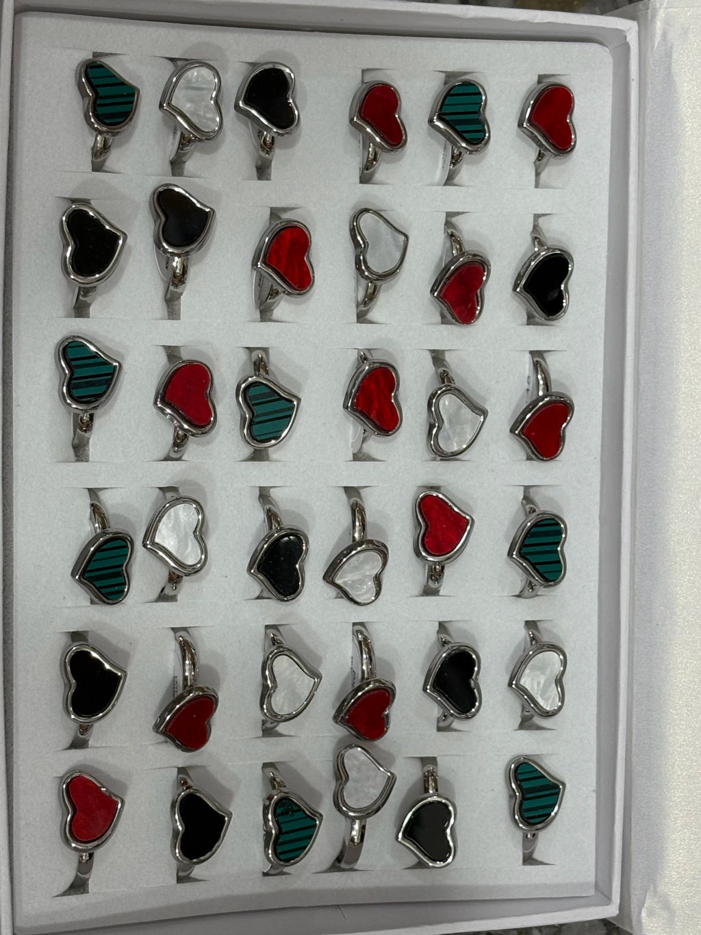 30153-2 Anillos de acero plateado