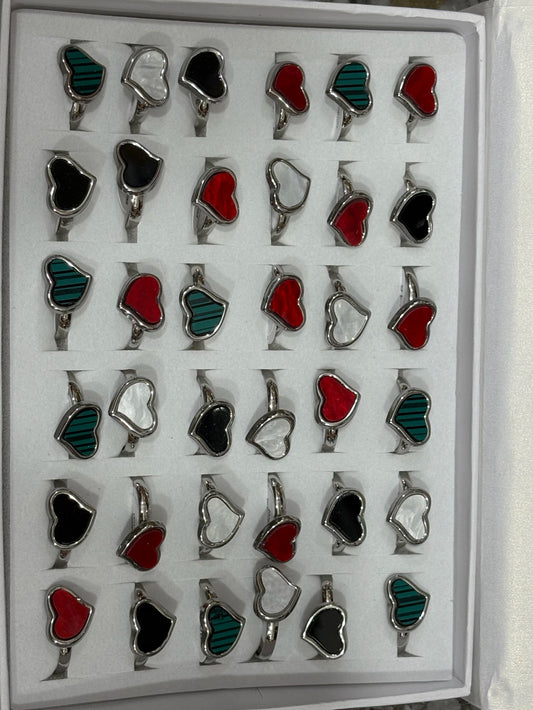30153-2 Anillos de acero plateado