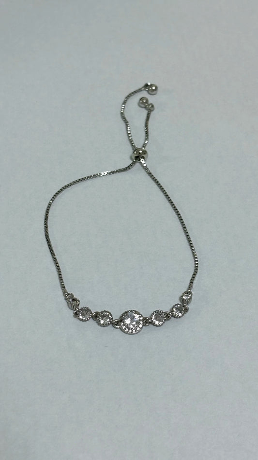 Pulsera ajustable de acero plateado