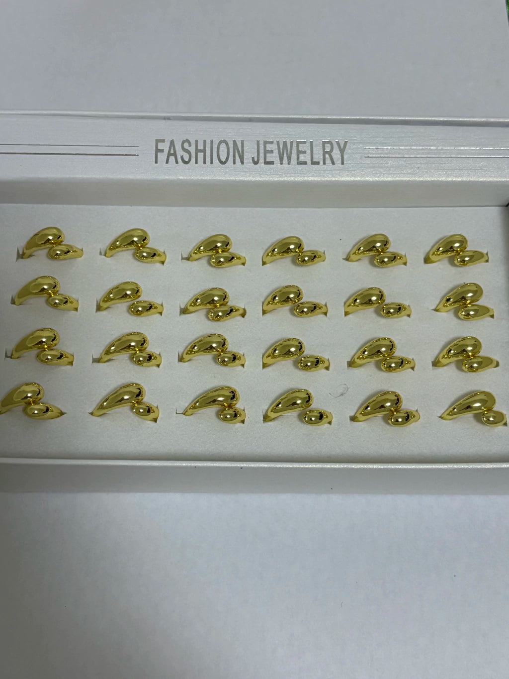 81297 Anillos dorados ajustables