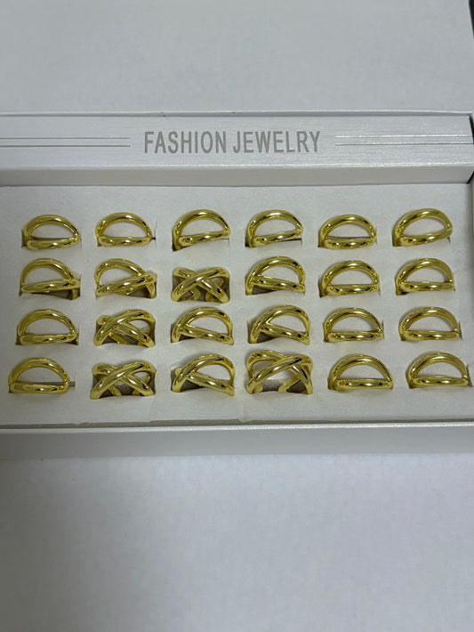 81288 Anillos dorados ajustables