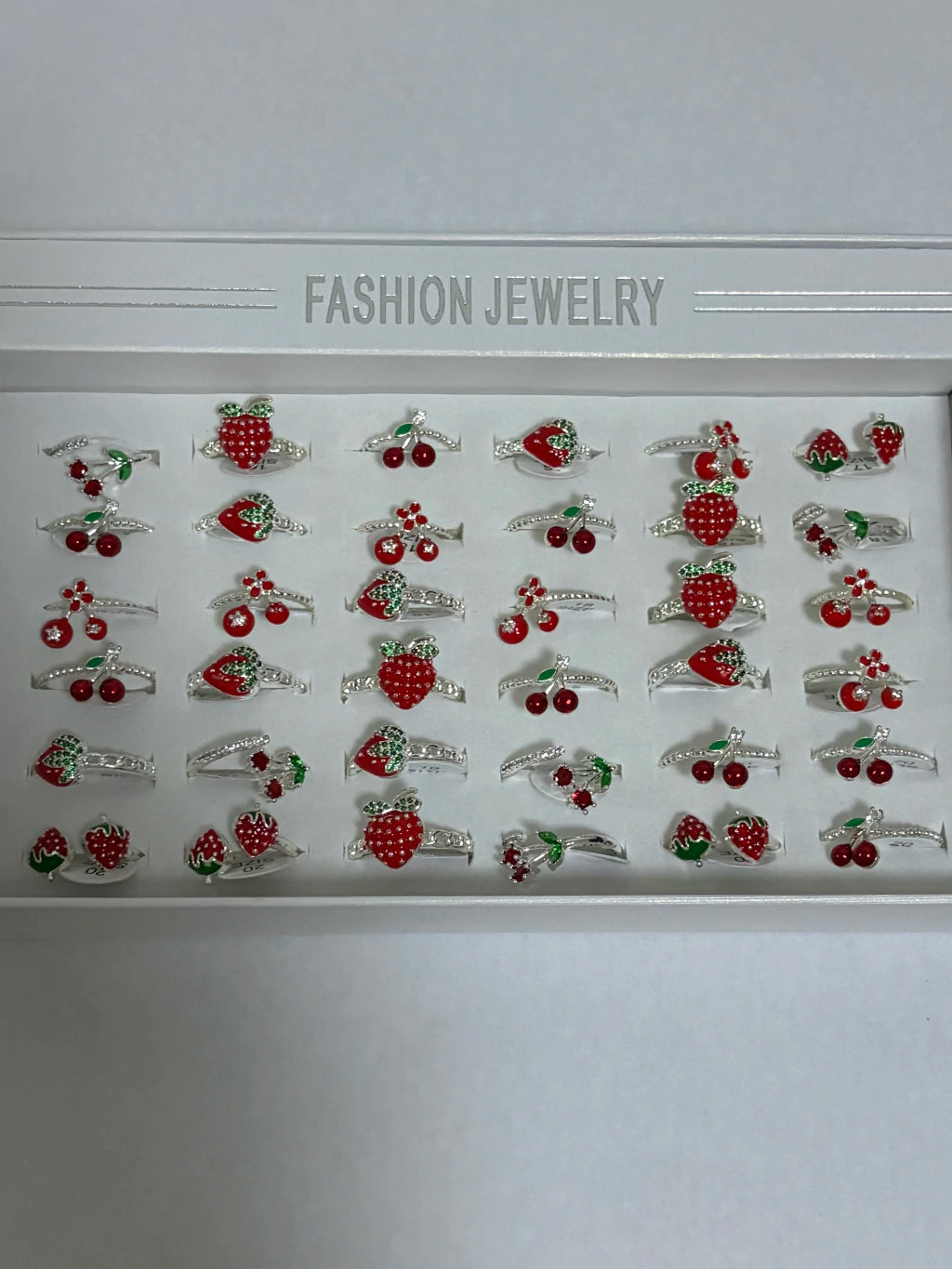 30008C Anillos ajustables de cereza y frutilla