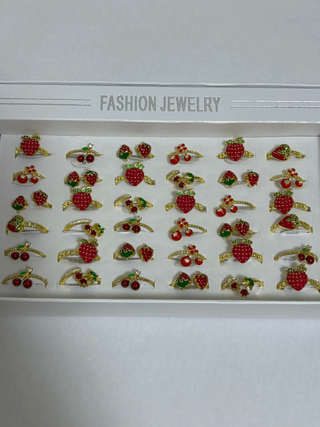 30008B Anillos ajustables de cereza y frutilla