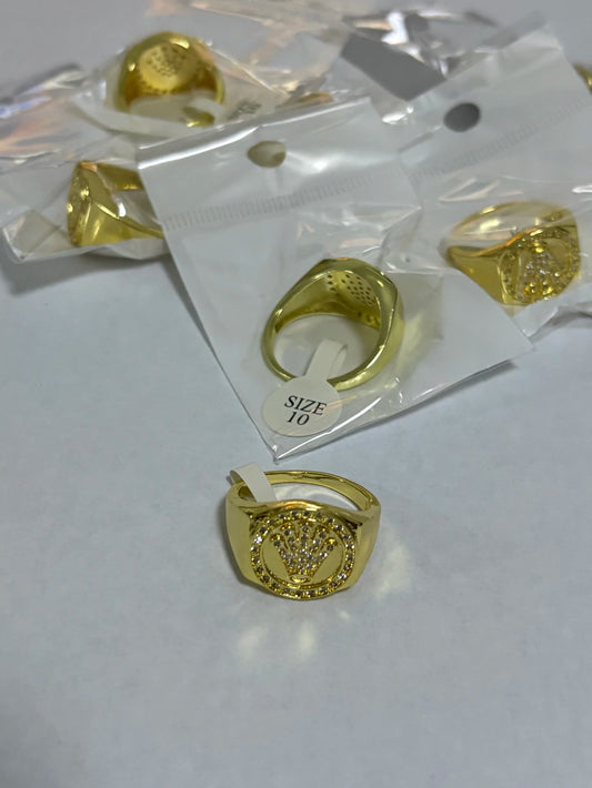 38-Anillos de acero dorado (7-13size)