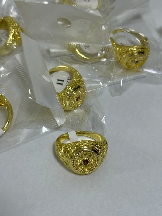 33-Anillos de acero dorado (7-13size)
