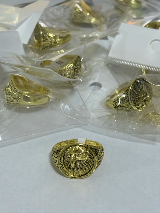 31-Anillos de acero dorado (7-13size)