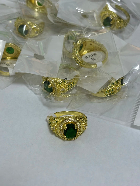 30-Anillos de acero dorado (7-13size)