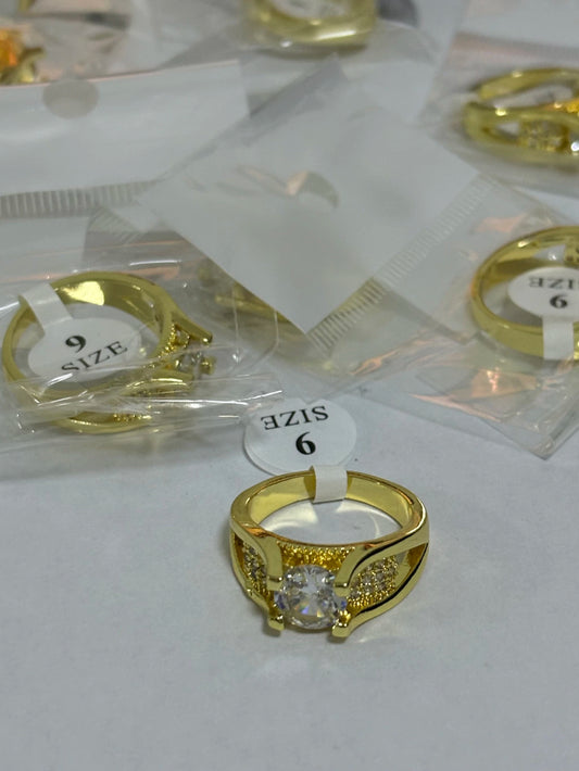 29-Anillos de acero dorado (7-13size)