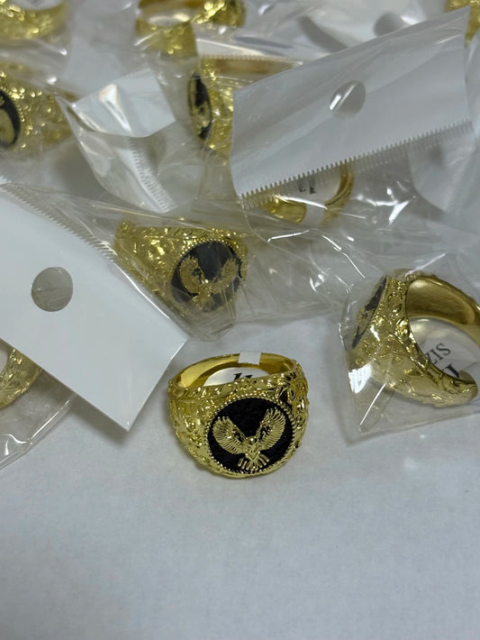 24-Anillos de acero dorado (7-13size)
