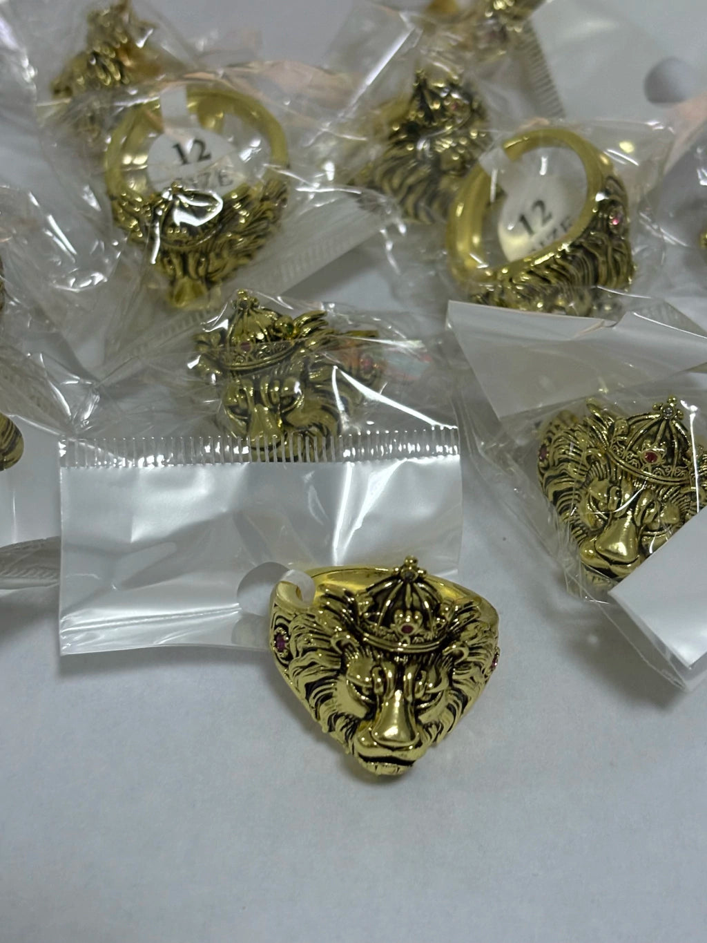 23-Anillos de acero dorado (7-13size)